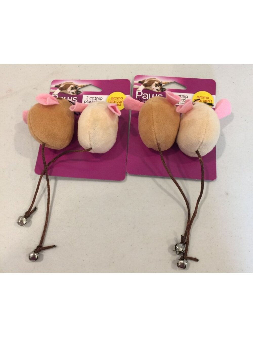 Paws Happy Life Mouse with Bell Catnip Plush Cat Toys Set of 2